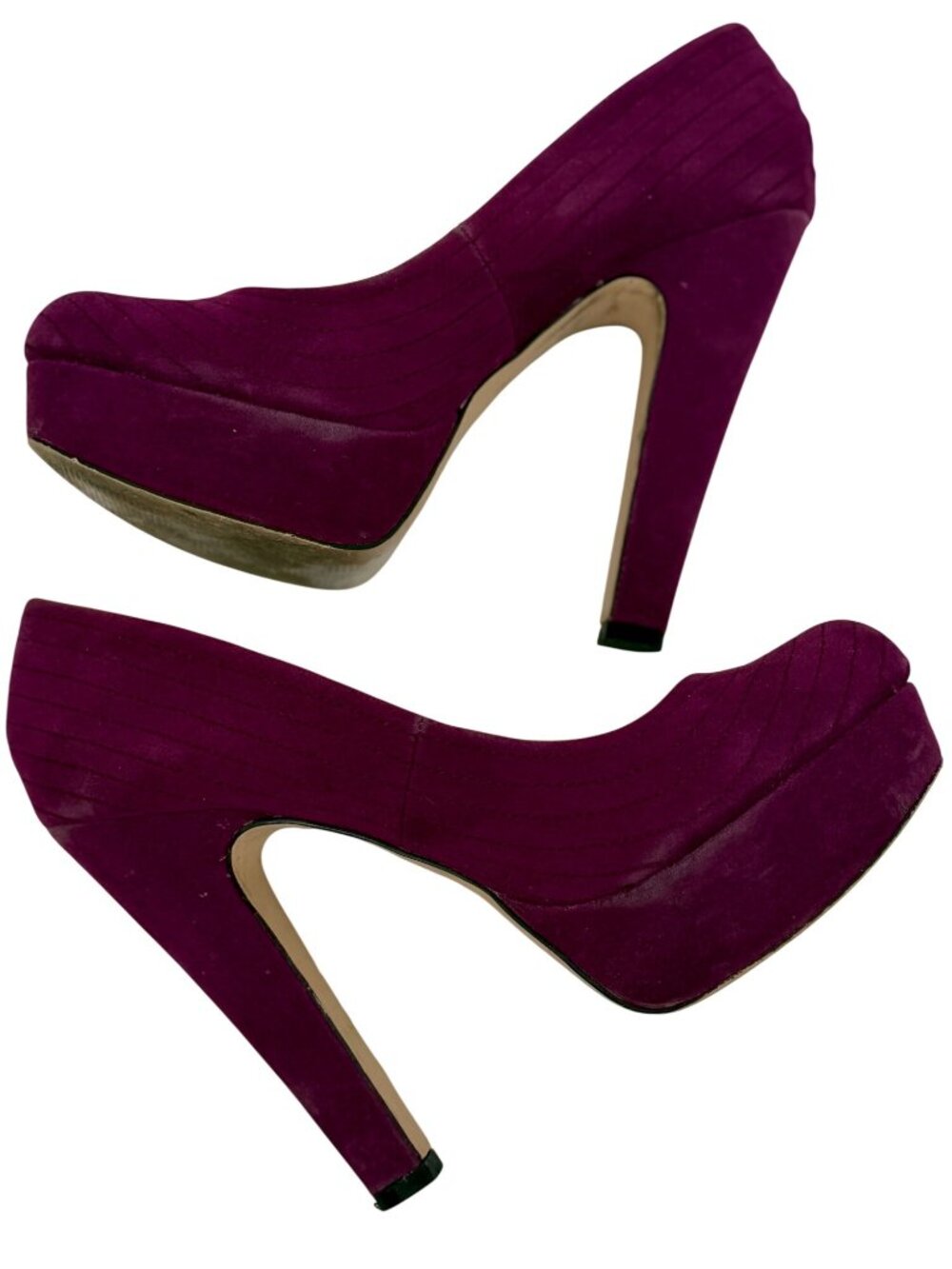 VTG JustFab Purple Platform Block Heels 9 | Vampy Baddie Indie Sleaze McBling - Picture 13 of 16